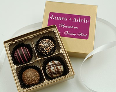 4 Piece Gourmet Truffle Assortment with Custom Label | Munsons