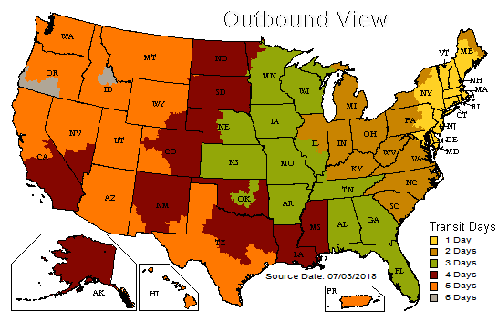 UPS Delivery Map