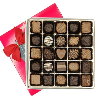 Chocolate Assortment in Red Box with Heart Window 11 oz.