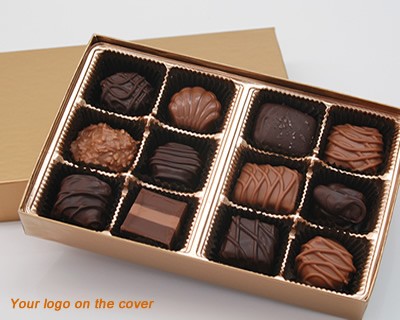 12 Piece Custom Collection Chocolate Assortment with Logo