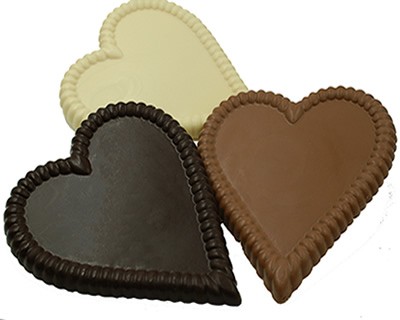 Large Solid Chocolate Hearts
