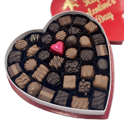 Chocolate Assortment in Red Heart Box 1 lb.