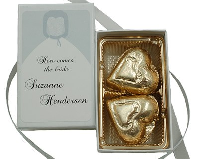 Chocolate Foiled Hearts with Custom Label