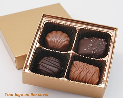 4 Piece Custom Collection Chocolate Assortment with Logo
