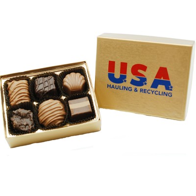 6 Piece Custom Collection Chocolate Assortment with Logo