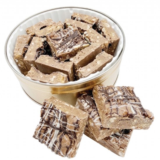 Chocolate Brickle Tin With Logo (24 oz) Minimum order 5 tins