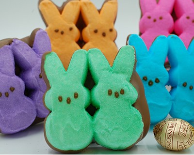 Chocolate Dipped Marshmallow Peep Bunnies