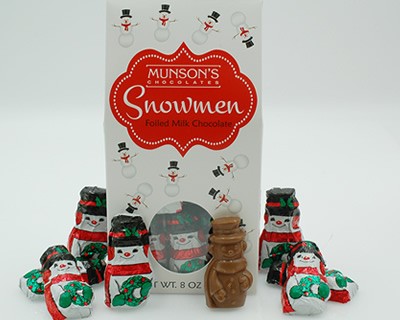 Milk Chocolate Foiled Snowmen Tote 8 oz.