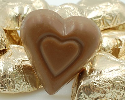 Milk Chocolate Gold Foiled Hearts
