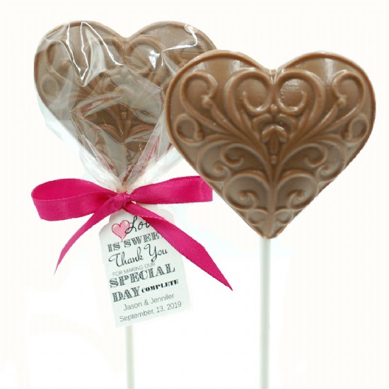 Chocolate Heart  Favor Pop 1.25 oz.