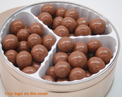 Milk Chocolate Malted Ball Tin With Logo