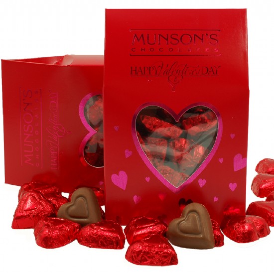 Milk Chocolate Red Foiled Heart Tote Munsons Chocolates