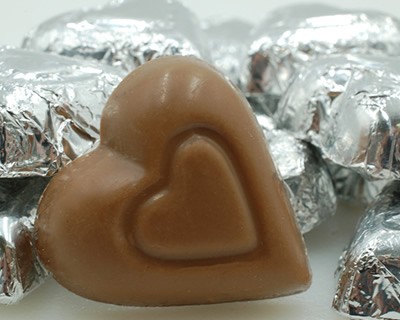 Milk Chocolate Silver Foiled Hearts