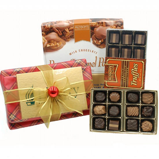 Yuletide Chocolate Tower with Custom Logo Assortment 17 oz.
