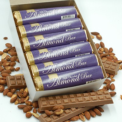 Milk Chocolate Almond Bars - by the case (24 Bars)