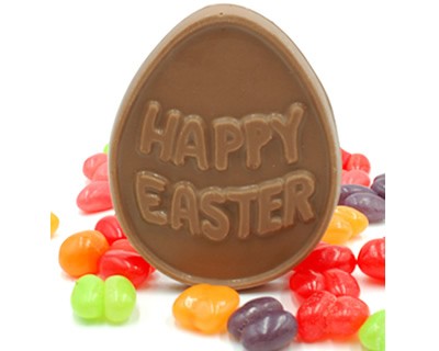 Chocolate Happy Easter Egg with Jelly Beans