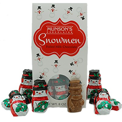 Milk Chocolate Foiled Snowmen Tote 8 oz.
