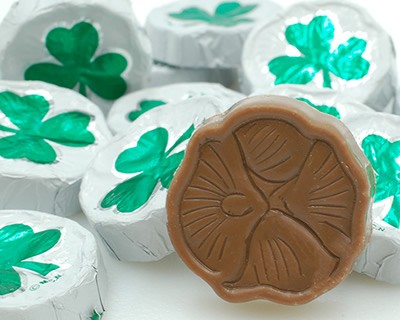St. Patricks Day Chocolate Foiled Shamrocks 1 lb.