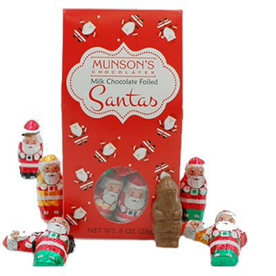 Milk Chocolate Foiled Santa Tote 8 oz.