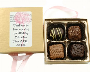 4 Piece Chocolate Assortment with Custom Label