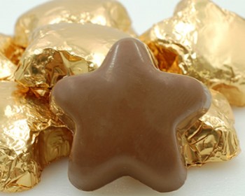 Milk Chocolate Gold Foiled Stars