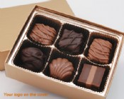 6 Piece Custom Collection Chocolate Assortment with Logo