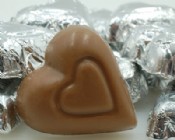 Milk Chocolate Silver Foiled Hearts